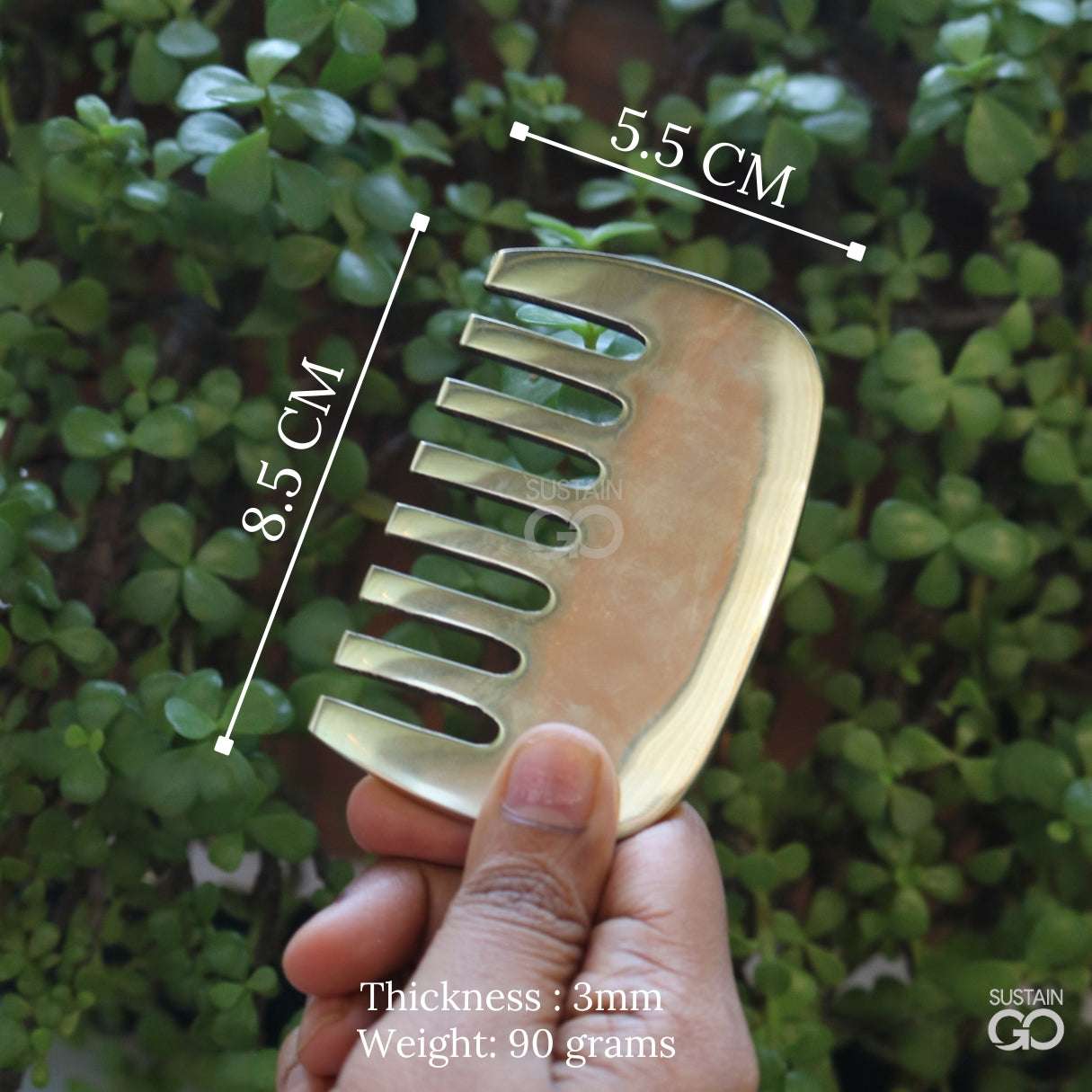 SustainGo Kansa Hair Comb | Ayurvedic hair massager