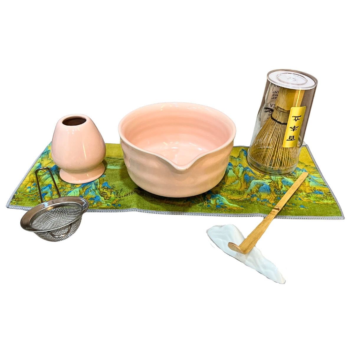 Green Ceramic Japanese Tea Set – 7Pcs Matcha Whisk & Bowl Gift Kit | SustainGo