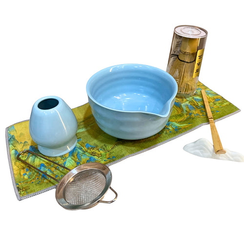 Blue Matcha Green Tea Set – 7Pcs Whisk and Bowl Kit | SustainGo