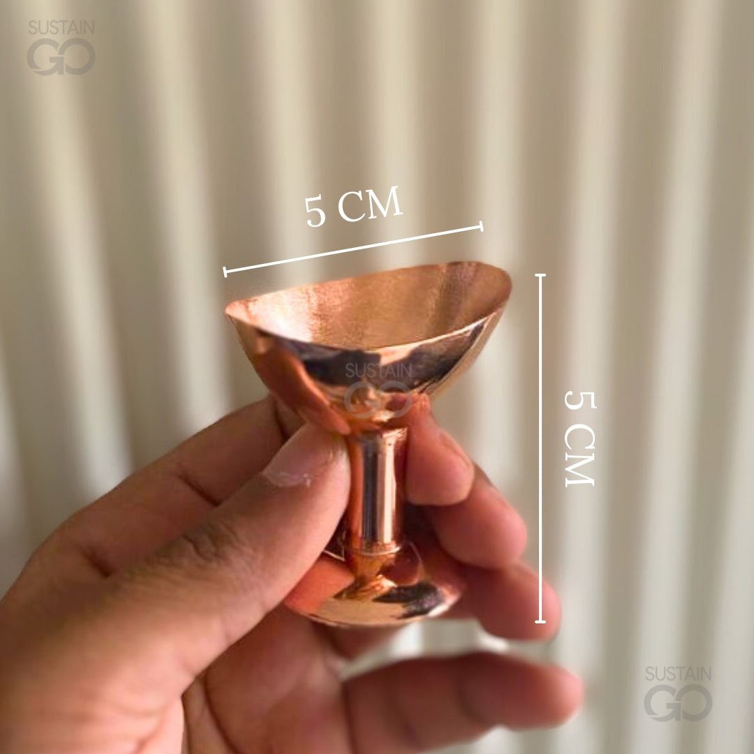 Buy compact copper eye wash cup by SustainGo – 5 cm eco-friendly Ayurvedic eye cleansing tool, perfect handheld size for daily use