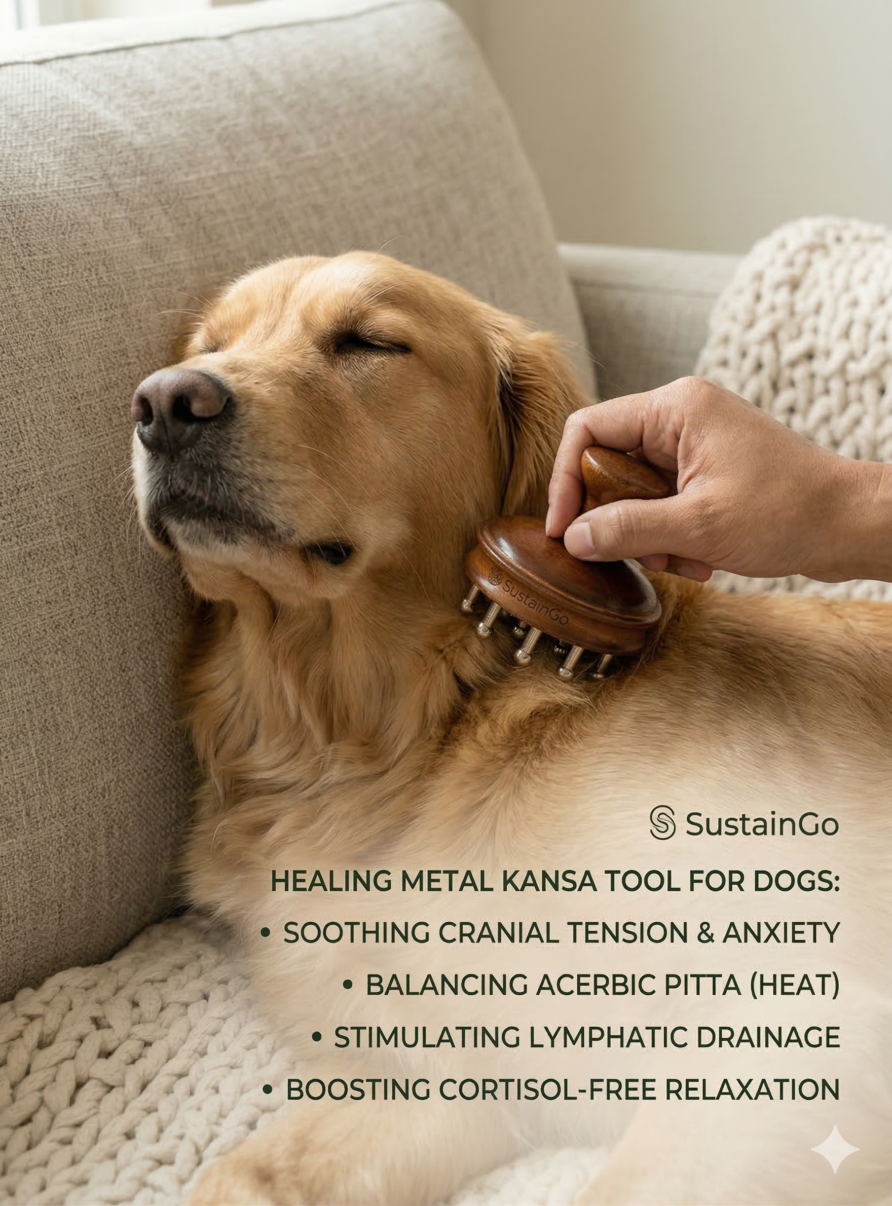 Ayurvedic Kansa Therapy Massager for Dogs and Cats