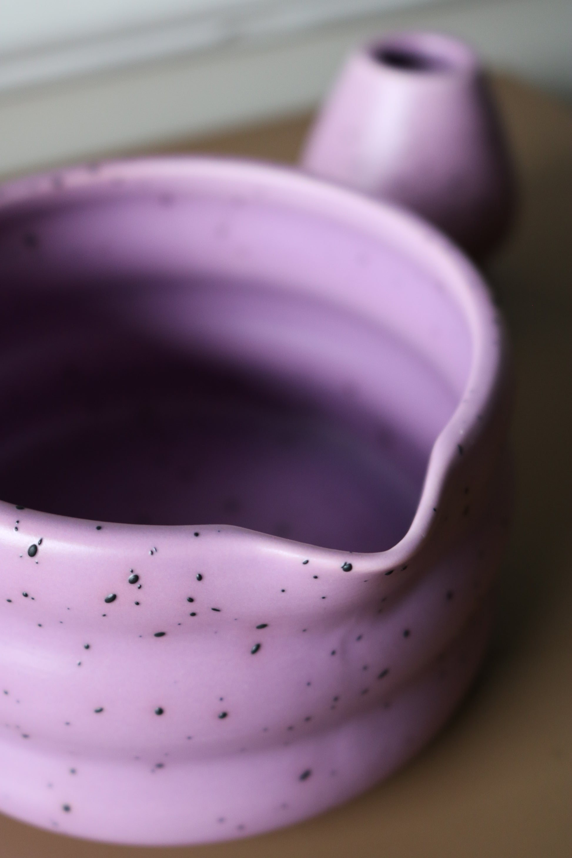 Purple Matcha Tea Whisk Set 3 Pcs |Ceramic Matcha Bowl with a spout, Whisk Holder & Bamboo Whisk | Free Ceremonial Grade Matcha Tea 10g |SustainGo