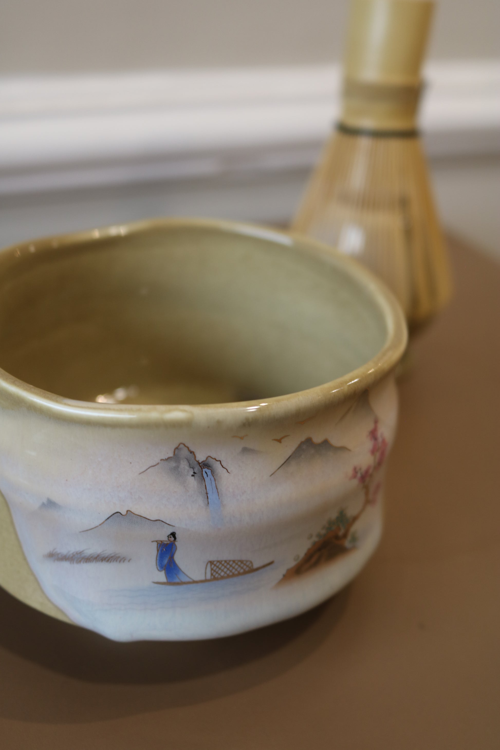 Japanese Art Matcha Tea Whisk Set 3 Pcs | Ceramic Matcha Bowl, Whisk Holder & Bamboo Whisk|SustainGo