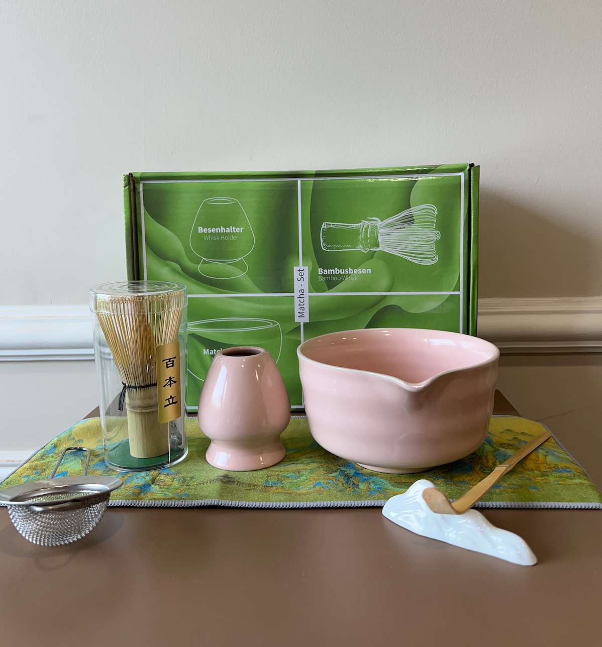 Pink Japanese Matcha Tea Gift Set – 7Pcs Whisk and Bowl Kit | SustainGo