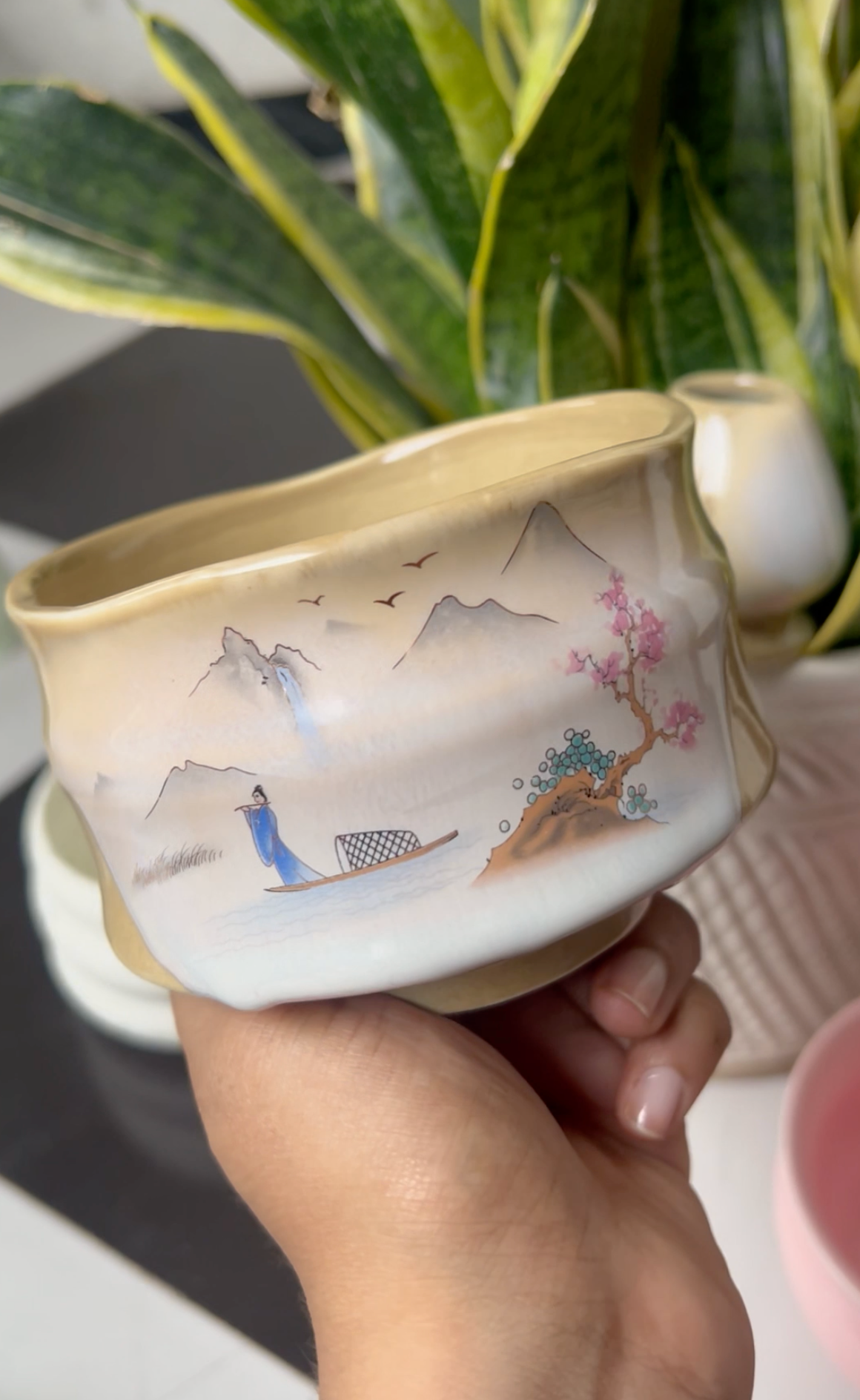 Japanese Art Matcha Tea Whisk Set 3 Pcs | Ceramic Matcha Bowl, Whisk Holder & Bamboo Whisk|SustainGo