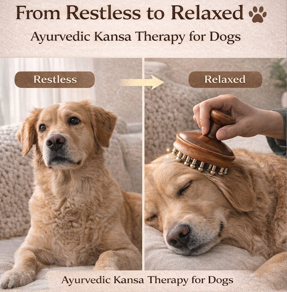 Ayurvedic Kansa Therapy Massager for Dogs and Cats