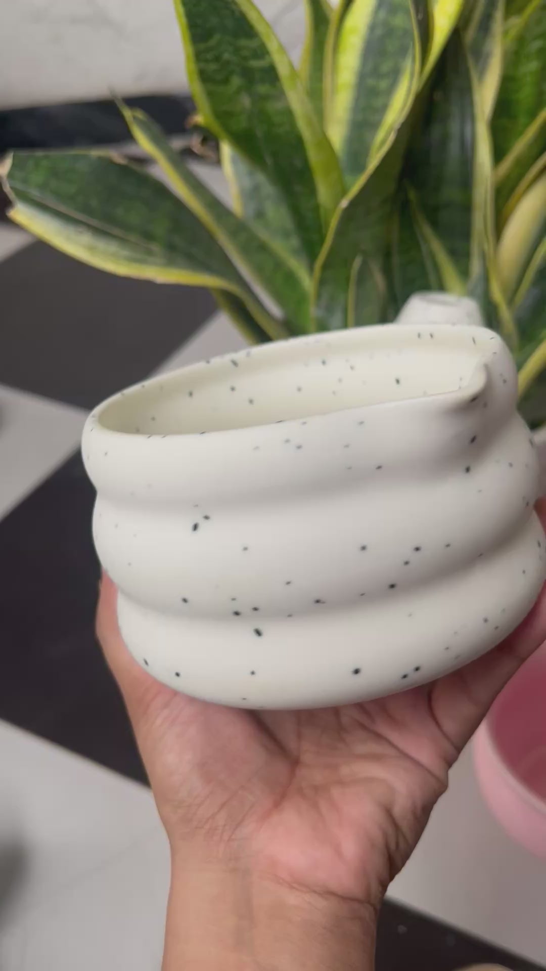 White & Black Matcha Tea Whisk Set 3 Pcs |Ceramic Matcha Bowl with a spout, Whisk Holder & Bamboo Whisk | Free Ceremonial Grade Matcha Tea 10g | SustainGo